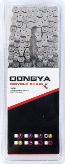 Цепь вело Dongya Chain 116 звеньев 1/2 х 3/32" 8 ск замок серебро 737321