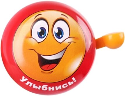 Звонок вело. YL-43 алюм/пластик D-50 мм "Улыбнись" красный