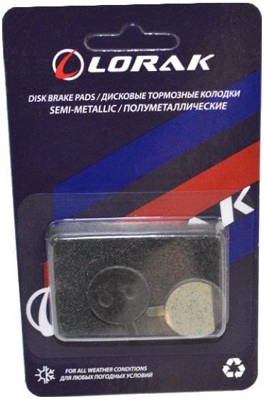 Колодки тормоз.диск Lorak P-08 semi-metalic D-21,5 мм черный 40927