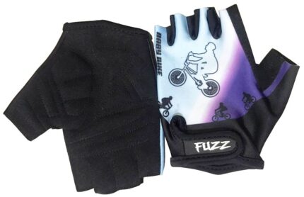 Перчатки вело к/п детские FUZZ Race Bike лайкра белый/голубой 08-202044