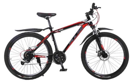 Велосипед горный 26" PULSE MD-400 disc 19"(черный/красный) 16,4 кг(21ск)