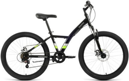 Велосипед подростковый 24" FORWARD Dakota 2.0 13"(черный/зеленый) 14,4 кг(6ск)