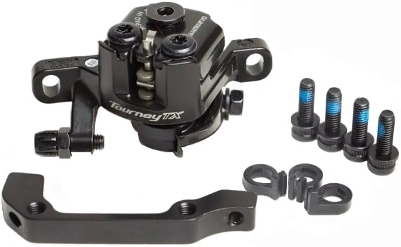 Калипер Shimano BR-TX805 F180/R160 (адаптер+калипер+колодки+крепл) черный Калипер Shimano BR-TX805 F180/R160 (адаптер+калипер+колодки+крепл) черный