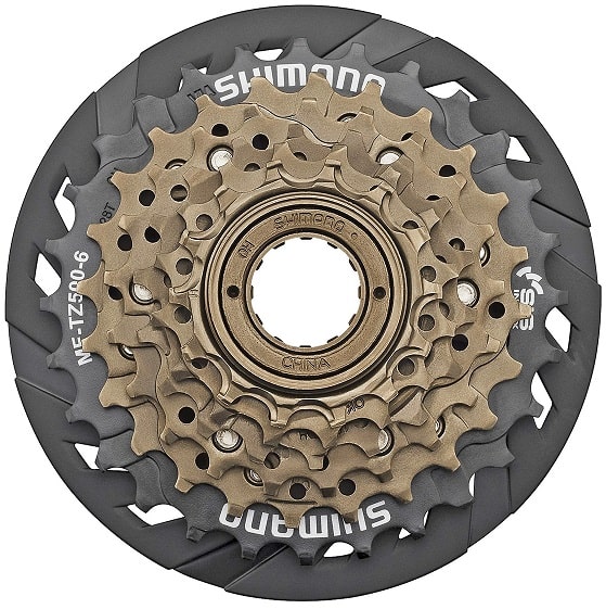 Кассета трещетка 6 звезд Shimano TZ-500 14-28T с защитой коричневый/черный Кассета трещетка 6 звезд Shimano TZ-500 14-28T с защитой коричневый/черный