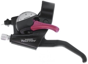 Шифтер/тормоз Shimano Tourney ST-EF40L 3 ск трос 1800 мм черый/красный Шифтер/тормоз Shimano Tourney ST-EF40L 3 ск трос 1800 мм черый/красный