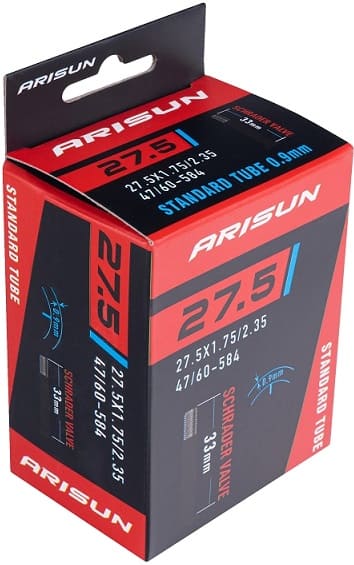 Камера 27,5 ARISUN 27.5 х1,75/2,35 (47/60-584) толщина 0,9 мм A/V 33 мм черный