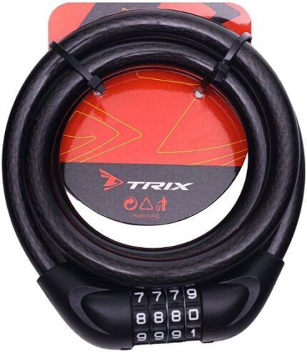 Замок вело/трос/код Trix ZX-2222 15 х1500 мм 4 цифры сменный цвет черный 10372