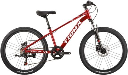 Велосипед подростковый 24" TRINX M985 HD Al 12"(красный/белый) 12,4 кг(7ск)